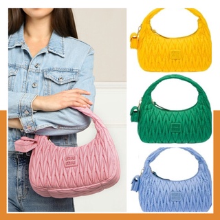 1:1 Miu Wander matelassé regenerated nylon hobo bag กระเป๋ารุ่นผ้าไนล่อน