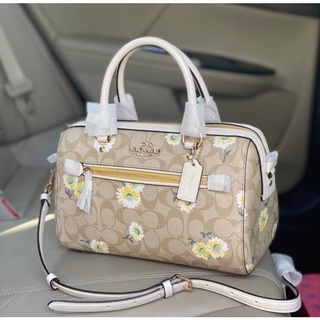 Coach Rowan Satchel Crossbody With Daisy Print