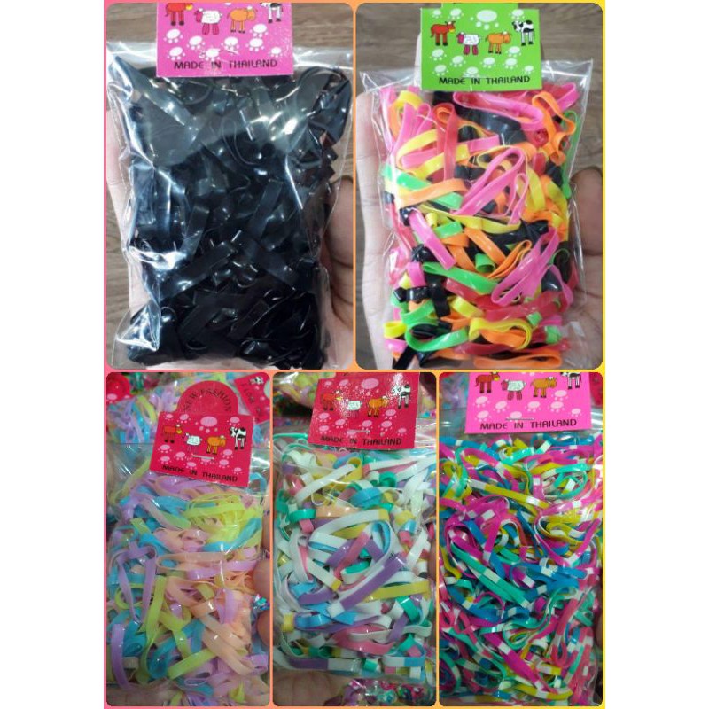 ยางสี​ ยางดำ​ ยางรัดผม​ 10บาท​ เต็มถุง​ พร้อมส่ง