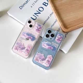 พร้อมส่งในไทย🌤 Case เคส เคสมือถือ เคสโทรศัพท์ เคสนิ่ม เคสพรีเมี่ยม เคสใสงานดี Good luck Pink Cloud เมฆชมพู