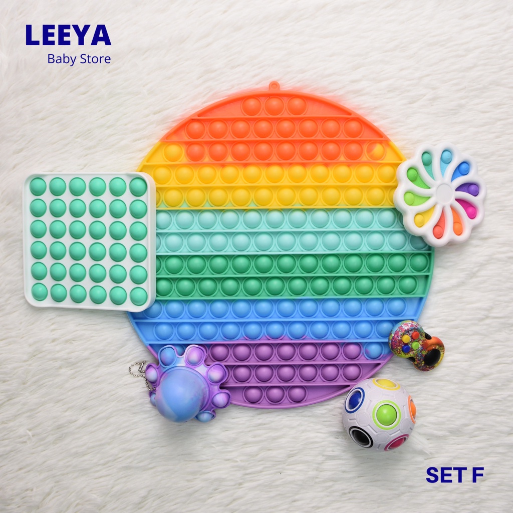 Leeya SET สินค้าพร้อมส่ง ส่งจากไทย ของเล่นเด็ก ของเล่นเสริมพัฒนาการ Pop it Fidget Toy เกมฝีกสมอง  ของเล่นสำหรับผู้ใหญ่
