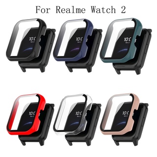 เคสป้องกัน Pc สําหรับ Realme Watch 2 ฝาครอบกันชน พร้อมกระจกนิรภัย สมาร์ทวอทช์ ฟิล์มหน้าจอ สําหรับ Realme Watch