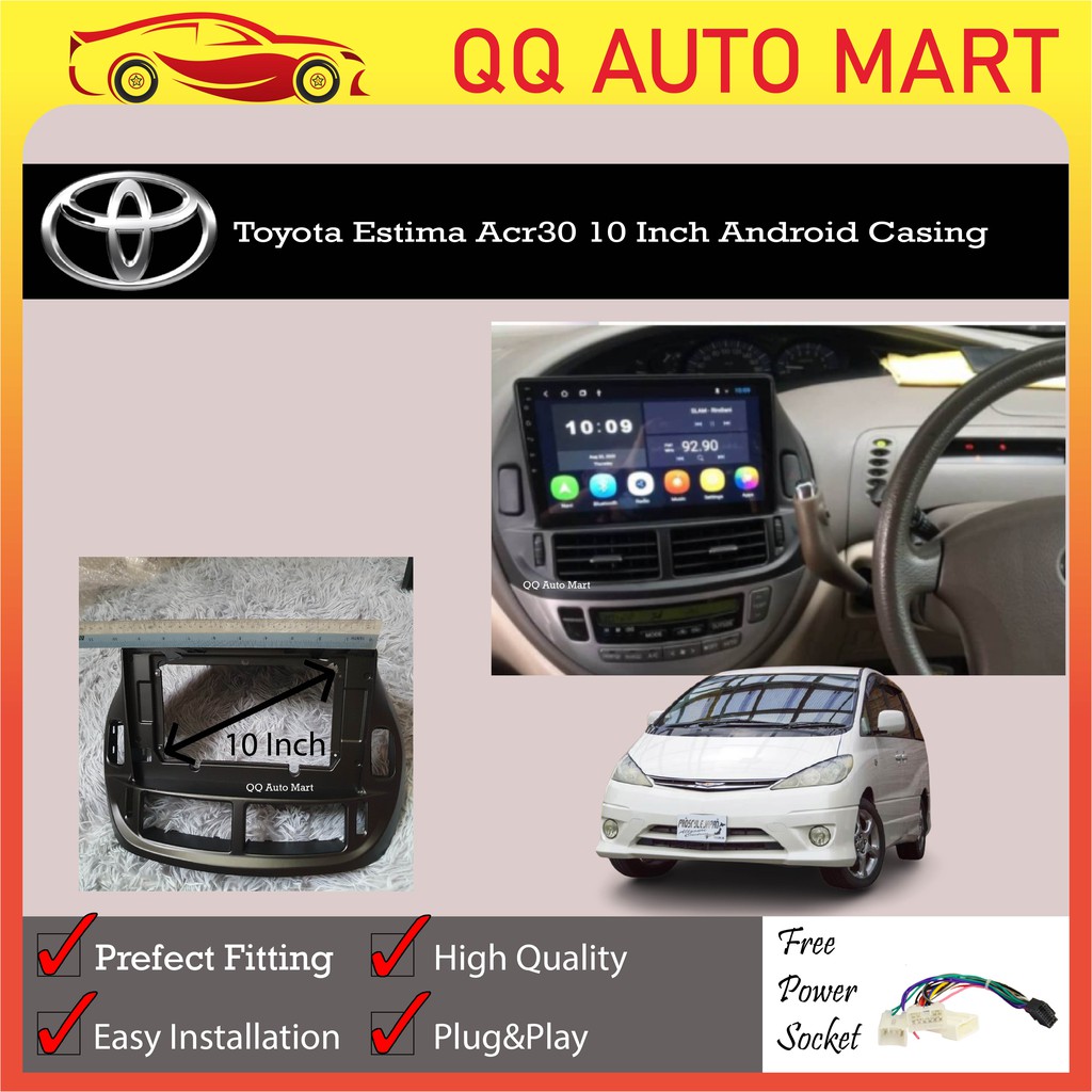 Toyota Estima Acr30 ปลอกเครื่องเล่น Android 10 นิ้ว