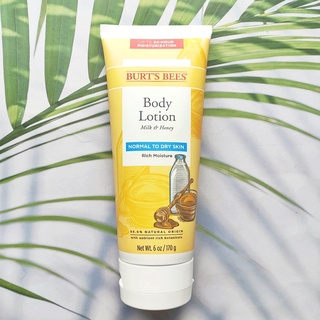 เบิร์ตส์บีส์ บอดี้โลชั่น บำรุงผิว Body Lotion Milk &amp; Honey 170g (Burts Bees®) Normal to Dry Skin ผิวธรรมดาถึงผิวแห้ง