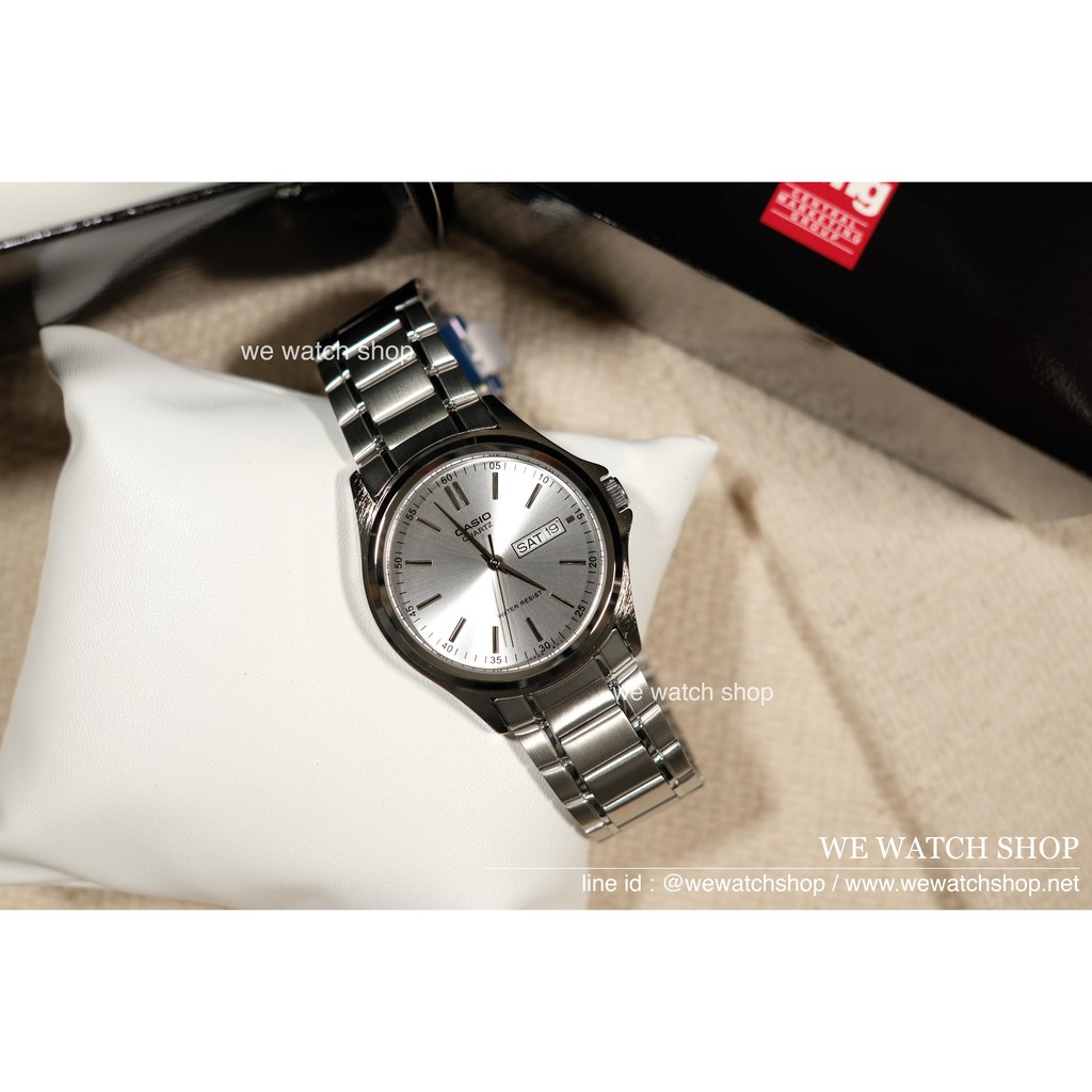 CASIO ของแท้ CMG (ผู้ชาย) รุ่น MTP-1239D สายสแตนเลสสีเงิน จอดำ จอน้ำเงิน จอเงิน รับประกันศูนย์ CMG