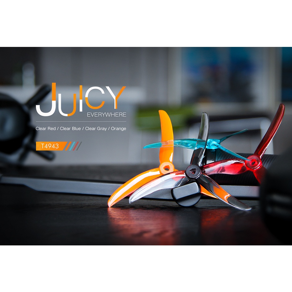 [ใบพัดโดรน 5นิ้ว] ใบพัด T-Motor T4943-3 5 Inch 3-Blade Prop (คละสี) บินนุ่มเนียน