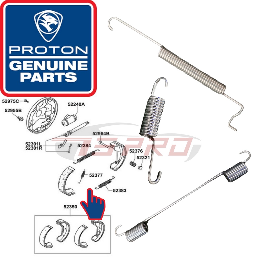 Proton New Saga VVT 2016-2/5/19y BLM FLX เบรครองเท้าสปริง Adjustor PW823979 ขึ้น / PW823978 ศูนย์ / 
