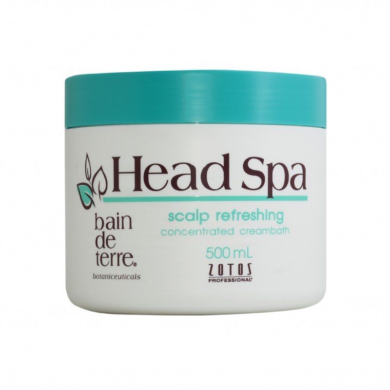 Head Spa Bain De Terre Scalp Refreshing Creambath 500ml. ครีมหมักผม สปาสูตรเย็น (สีเขียว)