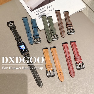 Dxgdoo สายนาฬิกาข้อมือ สายหนังวัวแท้ พรีเมี่ยม สําหรับ Huawei Band 7 Huawei Band7 Correa