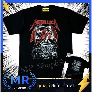 เสื้อวง Metallica เสื้อยืดแฟชั่นวินเทจ90 ไม่มีตะเข็บข้าง ใส่ได้ทั้งชายและหญิง