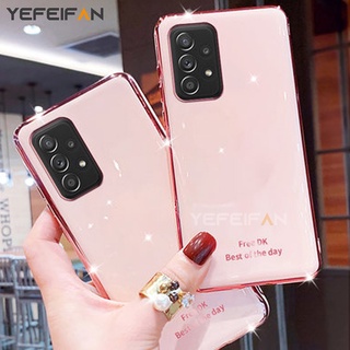 เคส Samsung A52 5G การชุบเคสหลังโทรศัพท์สำหรับ Samsung Galaxy A71 A51 A31 A12 A11 A50 A50S A30S ป้องกันการตกTpu ปกอ่อน