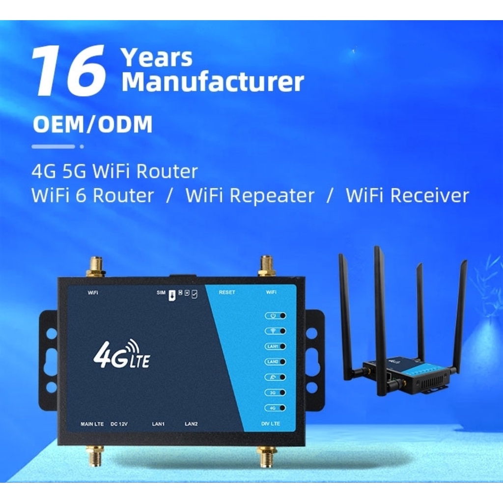 4G Wifi Router Indoor Outdoor 300Mbps 4 Detachable Antennas SMA Port SIM Card Slot Easy Setup Plug P