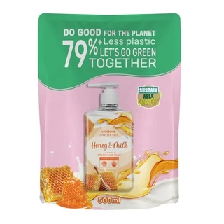 Watsons วัตสัน เลิฟ มาย สกิน ฮันนี่ แอนด์ มิลค์ เซ็นทิด ครีม แฮนด์ วอช 500มล.(รีฟิล)