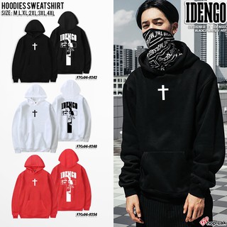 พร้อมส่ง!!! HOODIE เสื้อกันหนาว มีฮู้ด สกรีน flex ลาย IDENGO Cross เสื้อฮู้ดแขนยาวสไตล์อเมริกัน