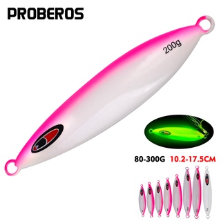 Proberos เหยื่อตกปลาโลหะเรืองแสง 80-100-120-150-200-250-300 …