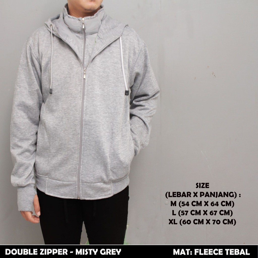 PLAIN DOUBLE ZIPPER JACKET - PLAIN DOUBLE ZIPPER SWETER - DOUBLE ZIPPER JACKET - PLAIN HOODIE 01
