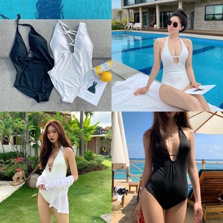 ชุดว่ายน้ำ วันพีชb&amp;w classy onepiece มี2สี ขาว ดำ