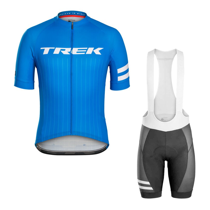 เสื้อปั่นจักรยาน NEW Cycling Trek Cycling Jersey blue Short Sleeve Set Cycling Jersey Bike Clothing