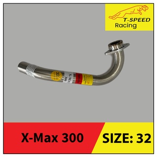 คอท่อX-MAX 300 สแตนเลส Size 32/35 m.m./ คอเดิมช่วงยาว 2 นิ้ว/ คอเดิมช่วงยาว 2.5 นิ้ว