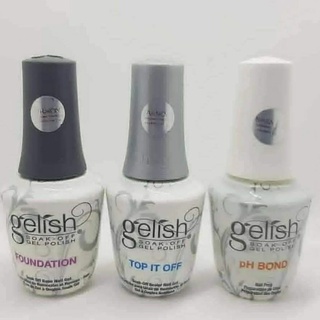 เซ็ต 3 ขวด PhBond+Base+Top it off (ท้อปแบบเช็ดเหนียว) Gelish 🇺🇲Harmony ของแท้นำเข้าจากUSA.🇺🇲พร้อมส่ง