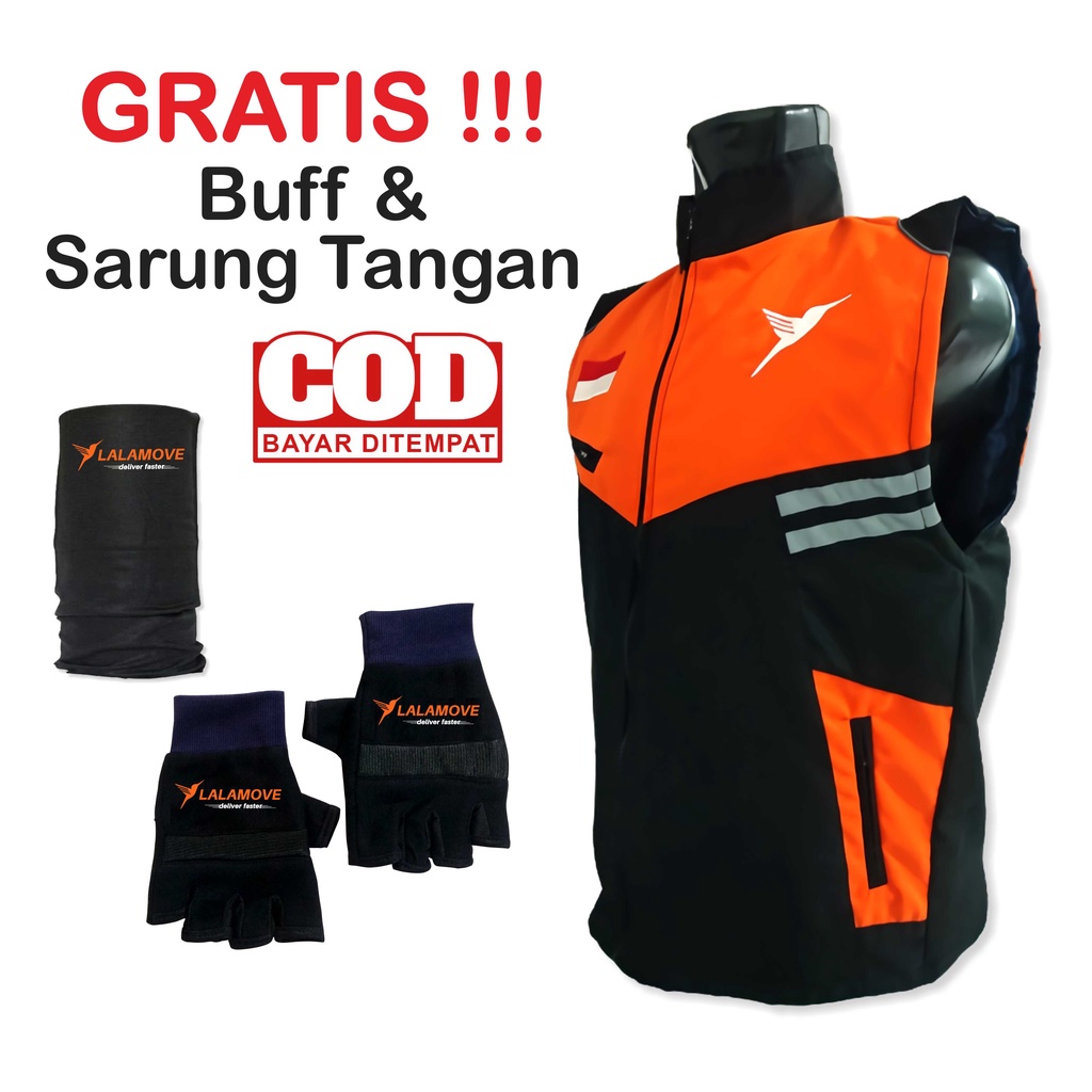 เสื้อกั๊กคนขับลาล่ามูฟล่าสุด วัสดุกันน้ํา แถมฟรีถุงมือและหนังมอเตอร์ไซค์สุดเท่