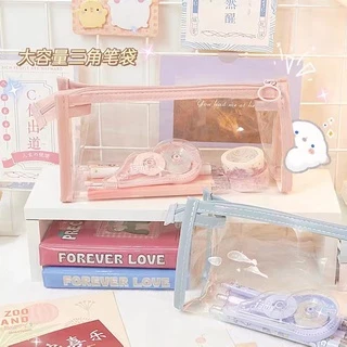 🌈พร้อมส่งจากไทย กระเป๋าดินสอแบบใส ใบใหญ่ เครื่องเขียน