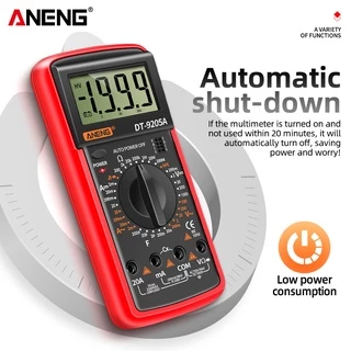 ANENG One Set DT9205A มัลติมิเตอร์แบบดิจิตอล, ช่วงอัตโนมัติพร้อมความต้านทานกระแสไฟ AC/DC Capacitance และการทดสอบทรานซิสเตอร์พร้อมฟังก์ชั่น NCV
