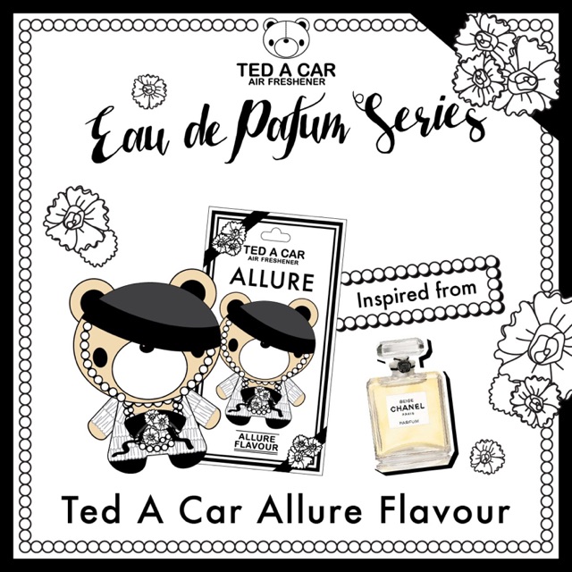 TED A CAR กลิ่น Allure น้ำหอม chanel : แผ่นน้ำหอมปรับอากาศ สุดฮิต