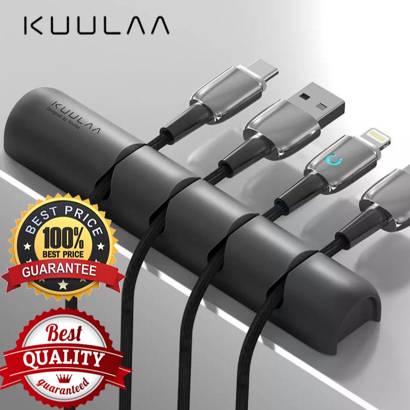 KUULAA Cable/Wire Organizer Silicone USB Management Clip Cable Holder