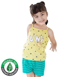 Unifriend Thailand ชุดนอนเด็ก เสื้อผ้าเด็ก รุ่น 20ss/Yellow uni slub sleeveless