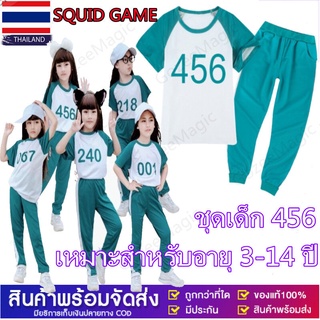 📍ส่งจากกทม📍พร้อมส่ง ชุดสควิกเกมส์ ชุดเด็ก SQUID GAME ชุดผู้เล่น ชุดเด็ก ช่วงโปรโมชั่น !!! Squid childrens suit