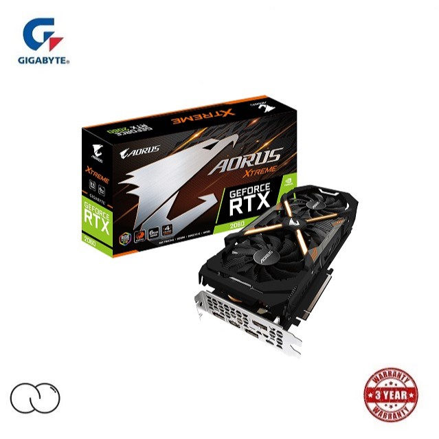 กราฟิกการ์ด GIGABYTE Nvidia GeForce RTX 2060 AORUS XTREME 6GB GDDR6 GPU / RGB Fusion 2.0 / GV-N2060 