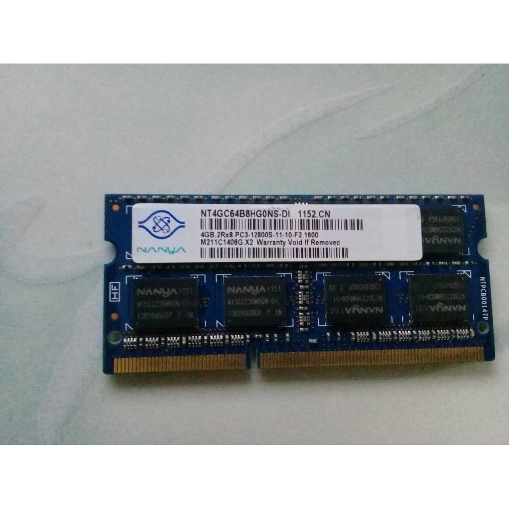 RAM 4GB DDR3 Notebook  16 Chip Bus 1600