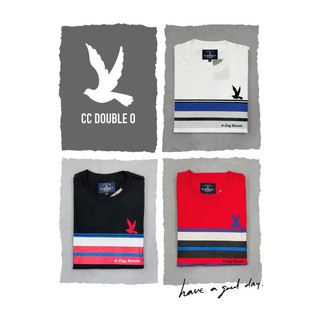 🕊️1️⃣🕊️No.41 เสื้อยืด แขนสั้น ลายแถบ งานป้าย งานปัก