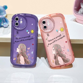 ❤️จัดส่งทันที❤️ เคส OPPO A57 2022 A15 A16 A12 A5 A53 A54 A74 5G A7 สาวน้อยเปิดเคสซิลิโคนสีแดงใส A5S A93 A76 A94 A96 F7 F9 F11 Pro A16K A16E A15S A92 A5 2020 F17 เอส