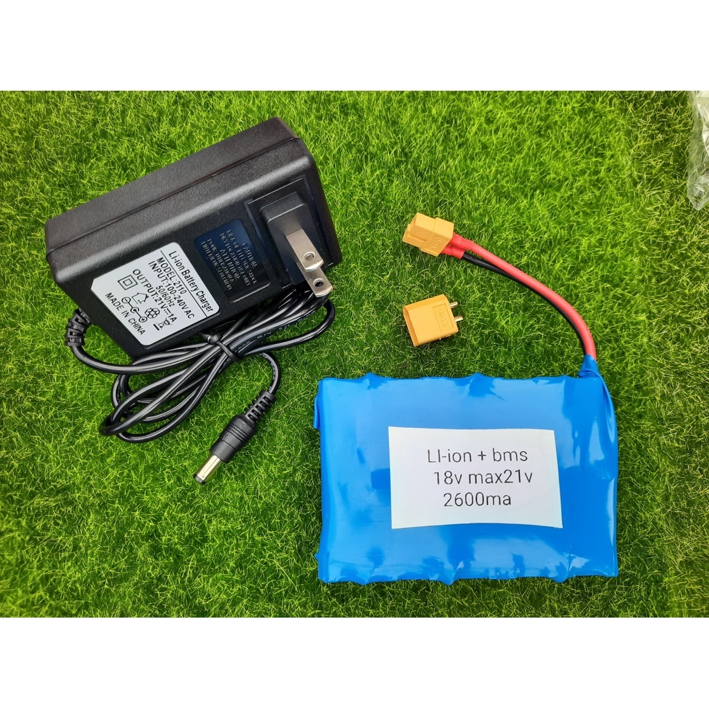 แบตเตอร์รี่ li-ion ลำโพงบลูทูชdiy ครบชุด 18-21v 2600ma (เซล์แบต18650)