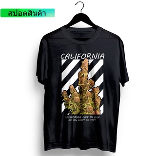 แฟชั่น in เสื้อยืดลายกัญชาcalifornia