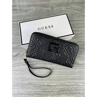 กระเป๋าสตางค์ Guess Zip-Around Wallet กระเป๋าเงินวัสดุหนังเดินด้ายลายตัว G