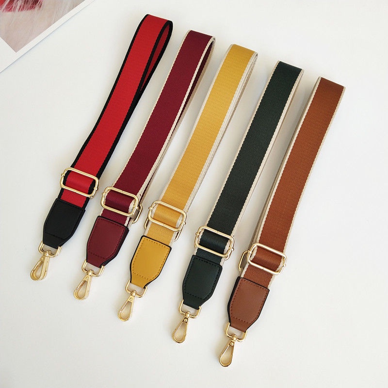 2022สไตล์ใหม่สายคล้องไหล่ปรับได้สายรัดกระเป๋าหญิงสายคล้องไหล่กว้างสายกระเป๋าแนวทแยงสายกระเป๋าหญิงอุปกรณ์ย้อนยุคสไตล์ชาติพันธุ์สีคมชัดผ้าใบสายเปลี่ย