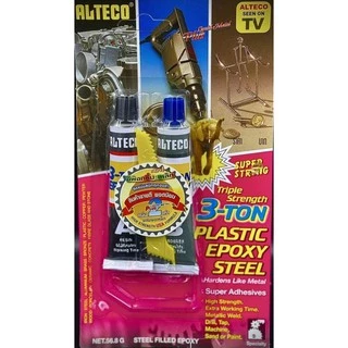 กาว Epoxy สตีล 3 ตัน ติดเหล็ก พลาสติก คอนกรีต สีเหล็ก ชนิดแห้ง 60 นาที ALTECO (1 หลอด) คุ้มค่า ราคาถูก คุณภาพดี!!!