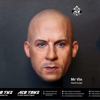 1/6 vin ดีเซล fast &amp; furious head sculpt หัวแกะสลัก f 12 นิ้วของเล่นสําหรับเด็ก/ผู้ใหญ่