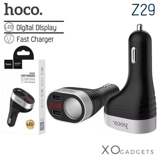 Hoco Z29 ที่ชาร์จไฟในรถจอLED 2ช่องชาร์จ 2.4A  ชาร์ทรถ ที่ชาร์ทรถ ชาร์ทรถ2ช่อง ที่ชาร์จไฟในรถ ชาร์จรถ (รับประกัน1ปี)