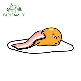 Earlfamily สติกเกอร์ไวนิล ลายการ์ตูนอนิเมะ Gudetama the lazy egg yoga pose ขนาด 13 ซม. x 5.1 ซม. สําหรับติดตกแต่งรถยนต์