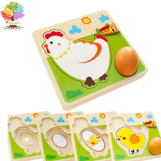 Treeyear จิ๊กซอว์ไม้รูปฟาร์มสัตว์ขนาด 2-4, ของเล่นเสริมการเร…