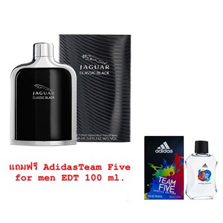 Jaguar Classic Black For Men EDT 100ml. ฟรี AdidasTeam Five for men EDT 100ml.