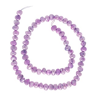 ลูกปัดมุกแท้ (Pearl) เม็ดกลมแบน (Flat Round) 5x6 mm - (LZ-02…