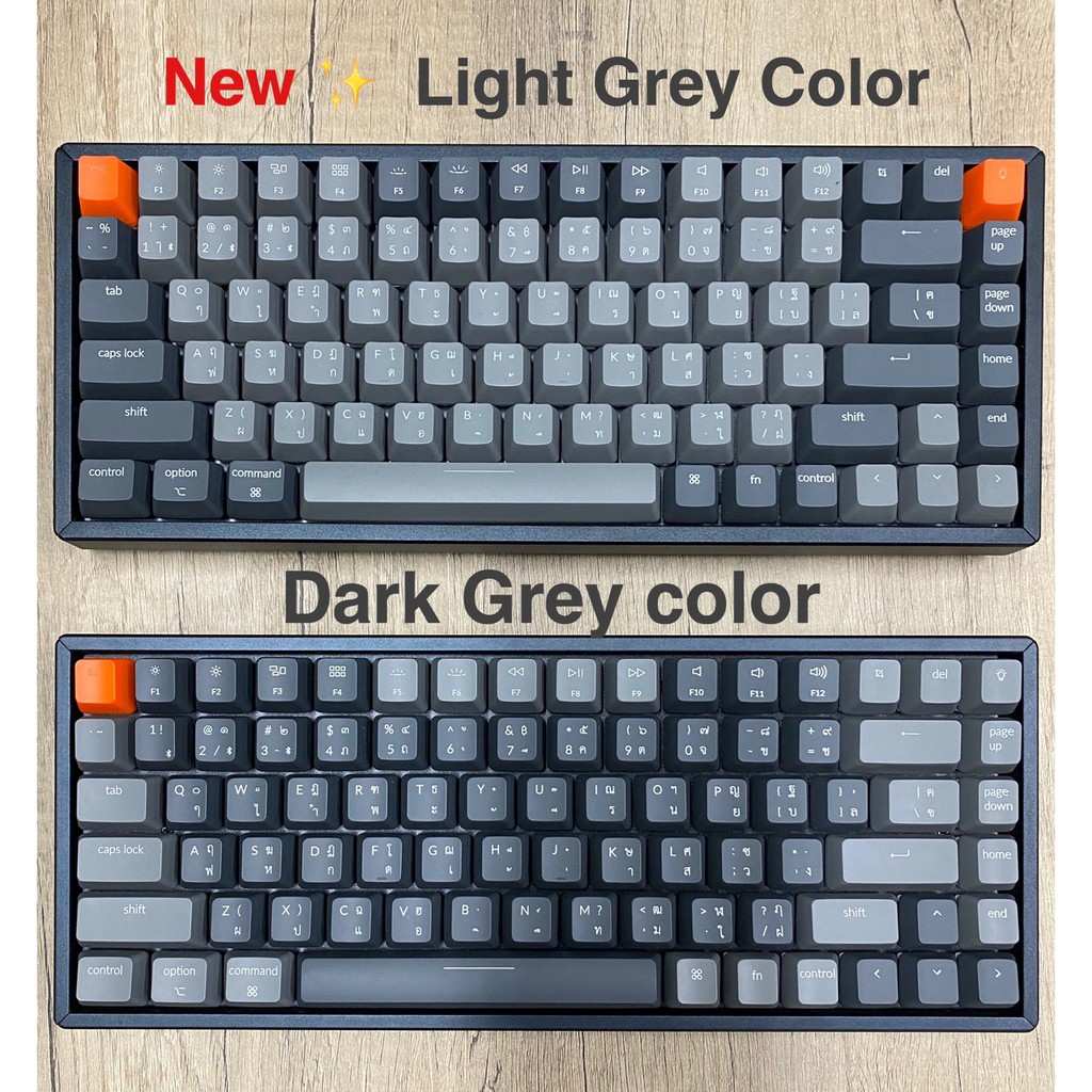 Keychron K2 V2 Wireless Mechanical Keyboard (Red TH/ENG) (Light Grey Color) #4