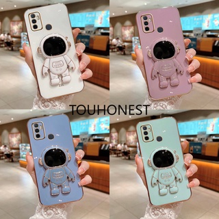 เคส Infinix Zero X Pro เคส infinix Zero X Neo เคส Tecno Spark 7 Pro Spark 8 Pro Case Tecno Spark 5 Air Spark 6 Air Spark 6 GO Case Tecno Pova 2 Pop 5 LTE Luxury Cute Silicone 3D Astronaut Stand Phone Cover Case โทรศัพท์มือถือ ซิลิโคน ลายนักบินอวกาศ