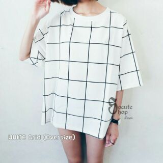 WHITE Grid Top (Oversize)