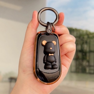 ORA Car Lightning Bear Key Cover Good Cat Great Wall Black Cat White Cat 2022 Gt R1 R2 Cartoon Cute Key Case